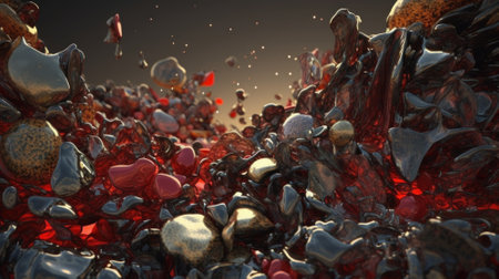 A Vibrant Abstract Background of Shapes and Primitives. Generative AIの素材