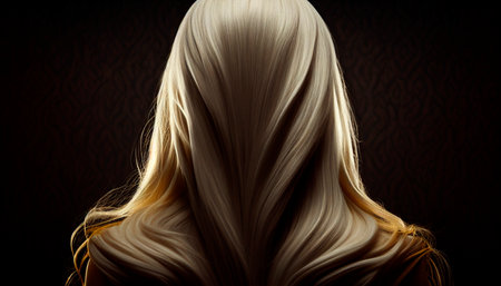 beautiful long hair. Beauty woman with luxurious straight blonde hair. generative aiの素材