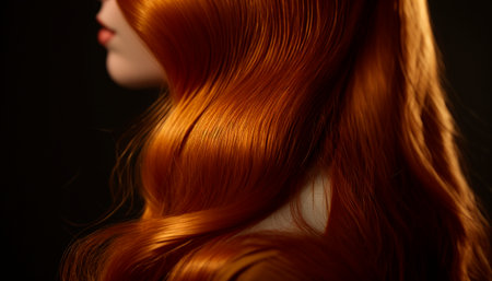 beautiful long hair. Beauty woman with luxurious ginger hair. generative aiの素材