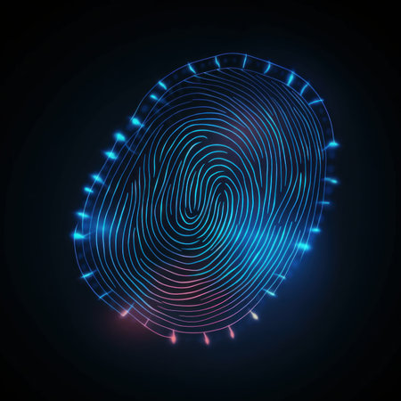 Fingerprint, security access with biometrics identification. ,Safety Internet Concept. AI generatedの素材