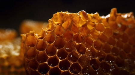 Close up of Honeycomb. Generative AIの素材