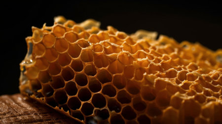 Close up of Honeycomb. Generative AIの素材