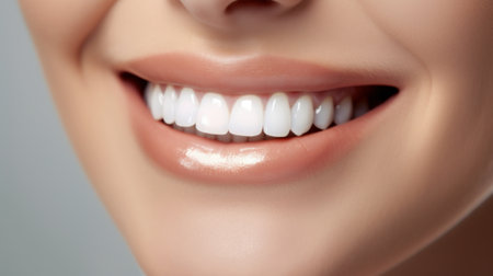 Close-Up Portrait of a Perfect Smile. Generative AIの素材