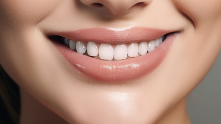 Close-Up Portrait of a Perfect Smile. Generative AIの素材