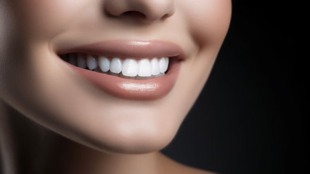 Close-Up Portrait of a Perfect Smile. Generative AIの素材