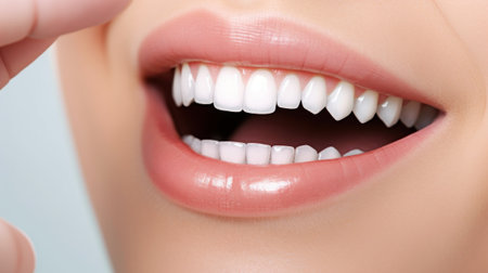 Close-Up Portrait of a Perfect Smile. Generative AIの素材
