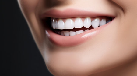 Close-Up Portrait of a Perfect Smile. Generative AIの素材