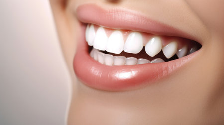 Close-Up Portrait of a Perfect Smile. Generative AIの素材