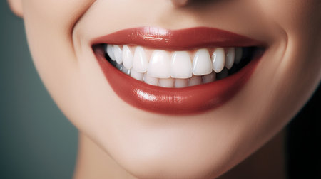 Close-Up Portrait of a Perfect Smile. Generative AIの素材