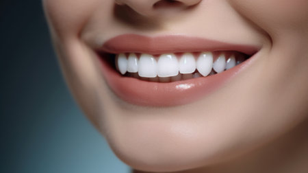 Close-Up Portrait of a Perfect Smile. Generative AIの素材