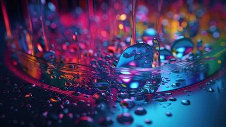 Abstract background, holographic fluid foil, metallic texture. Generative AIの素材