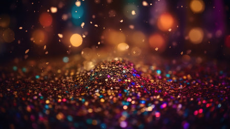 Sparkling Luxury: Glitter, Bokeh Sparkles, and Particles. Generative AIの素材