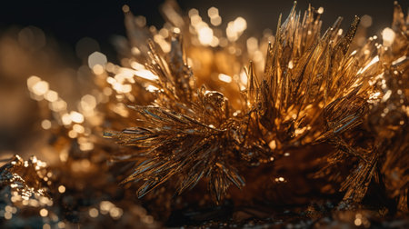 Close-up of Beautiful Crystals with Radiant Shine and Unique Formation. Generative AIの素材