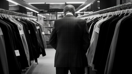 Business Suit Shopping in a Department Store. Generative AI