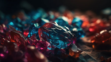 Close-up of Beautiful Crystals with Radiant Shine and Unique Formation. Generative AIの素材