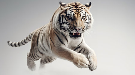 Majestic Tiger in Leap. Generative AIの素材