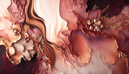 A Minimalistic Abstract Texture of Rose Gold Paint. Generative AIの素材