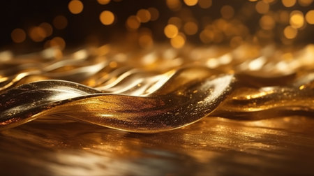 Black and Gold Bokeh Shiny Abstract Background. Generative AIの素材