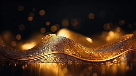 Black and Gold Bokeh Shiny Abstract Background. Generative AIの素材