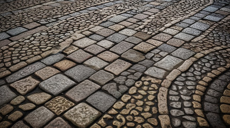 Captivating Cobblestone Texture. Generative AIの素材