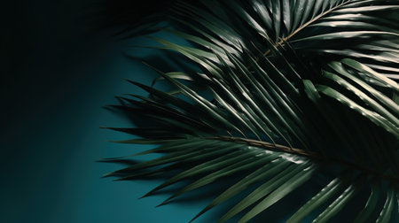 Palms in Detail, A Close-up of Lush Green Foliage. Generative AIの素材