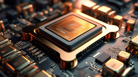 Close-up of an AI Processor. Generative AIの素材