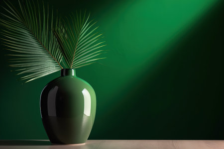 Display of Palm Leaves on Shelf. Generative AIの素材