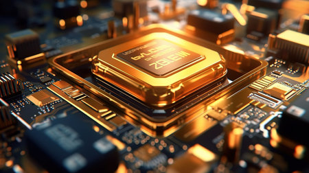 Close-up of an AI Processor. Generative AIの素材