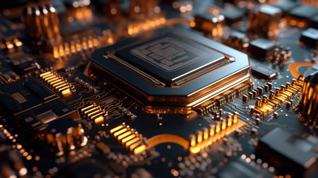 Close-up of an AI Processor. Generative AIの素材