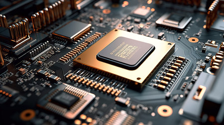 Close-up of an AI Processor. Generative AIの素材