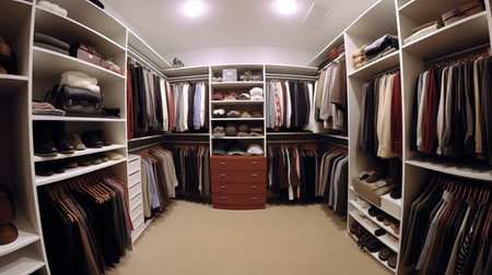 Organized Chaos: Inside a Modern Closet. Generative AIの素材