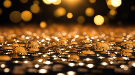 Sparkling Luxury, Gold Glitter, Bokeh Sparkles, and Particles. Generative AIの素材