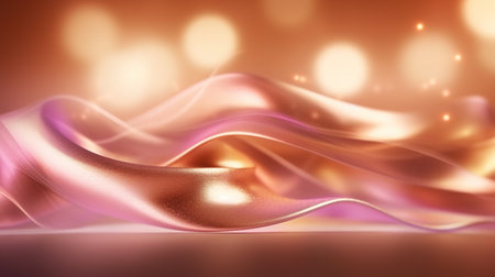 Rose Gold Bokeh Shiny Abstract Background. Generative AIの素材