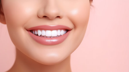 Close-Up Portrait of a Perfect Smile. Generative AIの素材