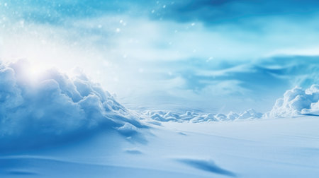 A Snow-Covered Landscape Bathed in Lightの素材