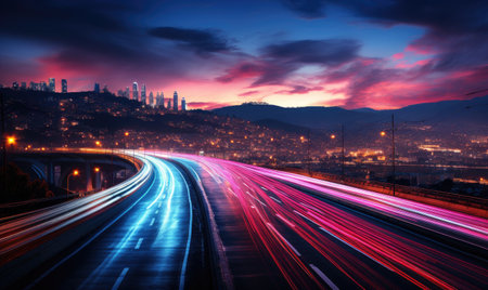 Night Drive, The Blurred Lights of Urban Transportationの素材