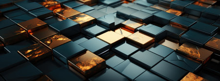 Dark Silver, Black and Amber Technological Wallpaperの素材