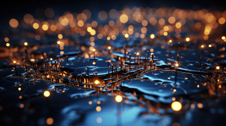 Abstract Digital Waves Flow in Futuristic Technology Conceptの素材