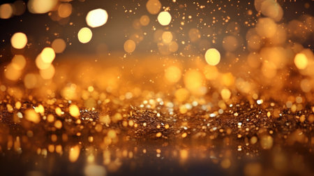 Sparkling Luxury, Gold Glitter, Bokeh Sparkles, and Particlesの素材