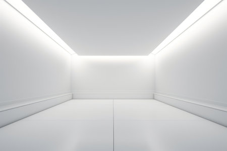 Modern Minimalist Interior with Bright Illuminated Corners.の素材