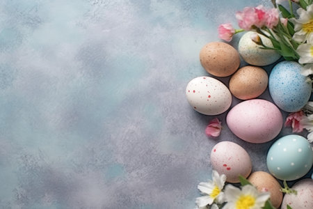 Speckled Easter Eggs with Copy Space.の素材