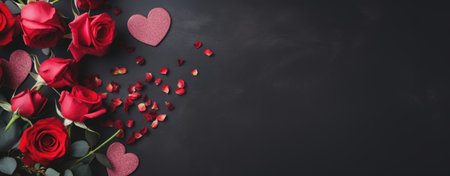 Elegant Roses and Hearts in Romantic Valentine's Arrangementの素材