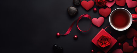 Elegant Roses and Hearts in Romantic Valentine's Arrangementの素材