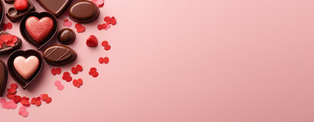 Assorted Heart-Shaped Chocolates, Perfect for Valentine's Treat.の素材