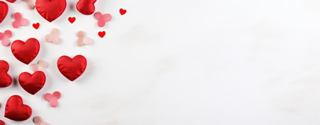 Hearts Border with Ample Copy Space for Valentine's Dayの素材