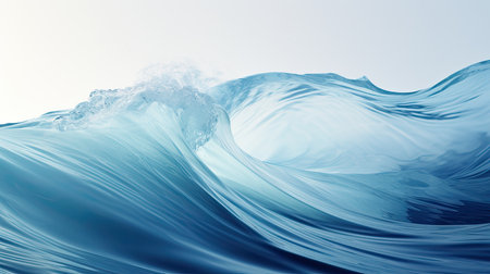 Crisp Blue Water Wave with Tranquil Ripples and Reflectionの素材