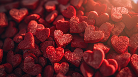 Sparkling Red Hearts Symbolizing Love and Valentine's Dayの素材