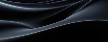 A minimalist abstract with flowing black waves, creating a sense of calm and elegance.の素材