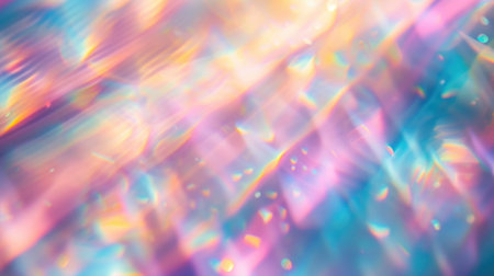 A vibrant spectrum of neon lights creates an abstract and iridescent backdrop.の素材