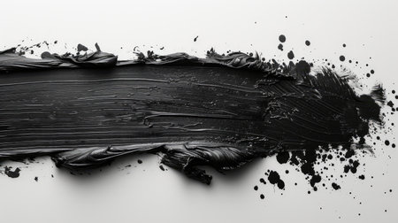 Bold Black Brushstroke Isolated on White Background Art. A.I.の素材